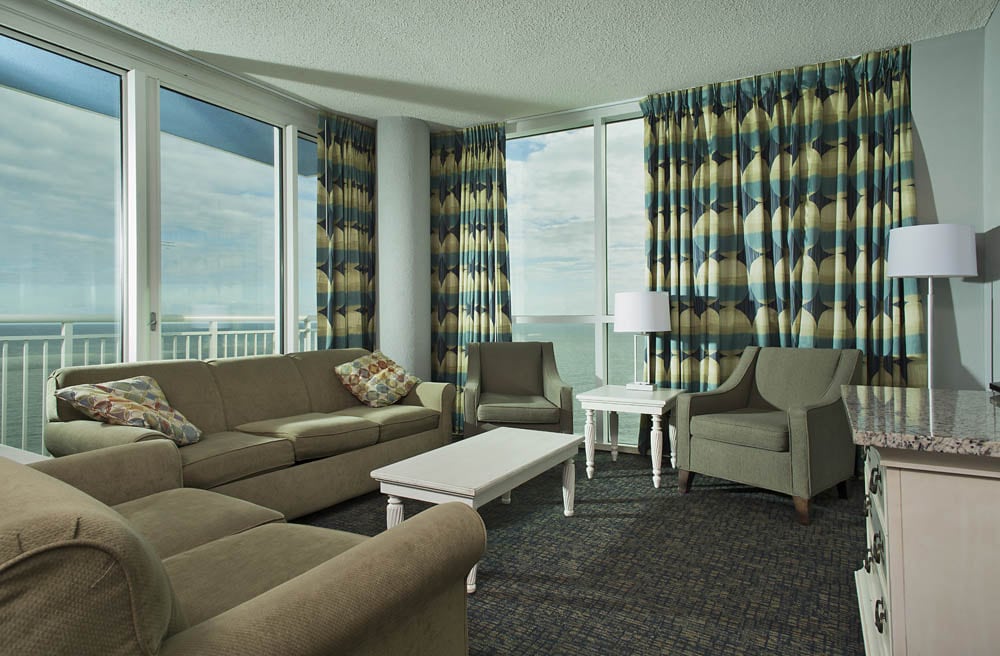 Oceanfront Beach Condo Living Room